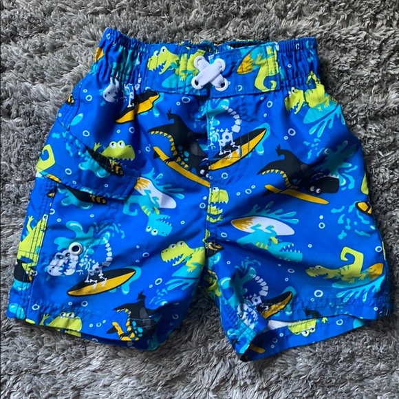 12 Month Boys Patterned Swim Trunks - Set of 3 - Picture 2 of 4